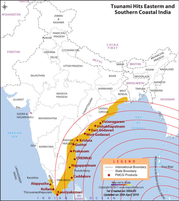 Picture of  Tsunami Hits Easterm and Southern Coastal India