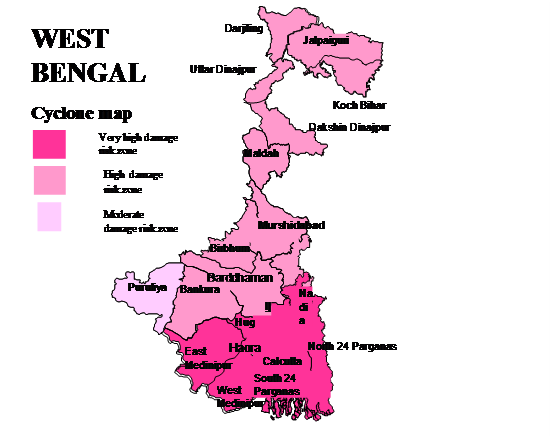 picture of West Bengal Cyclone Map