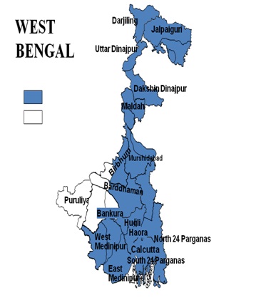 Picture of Blue Areas depict Flood Affected Area