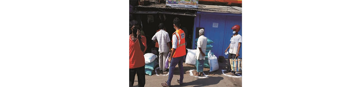 Civil Defence Volunteers engaged for social distancing